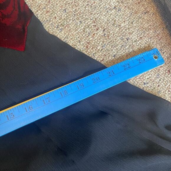 Vintage 90s Pyramid Collection Velvet Maxi Dress Goth Boho Witchy Renaissance S - Picture 4 of 11